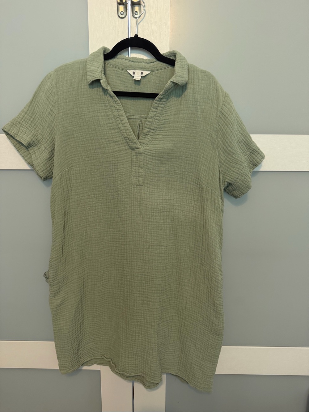 Three Dots Light Sage Green Gauze Pullover